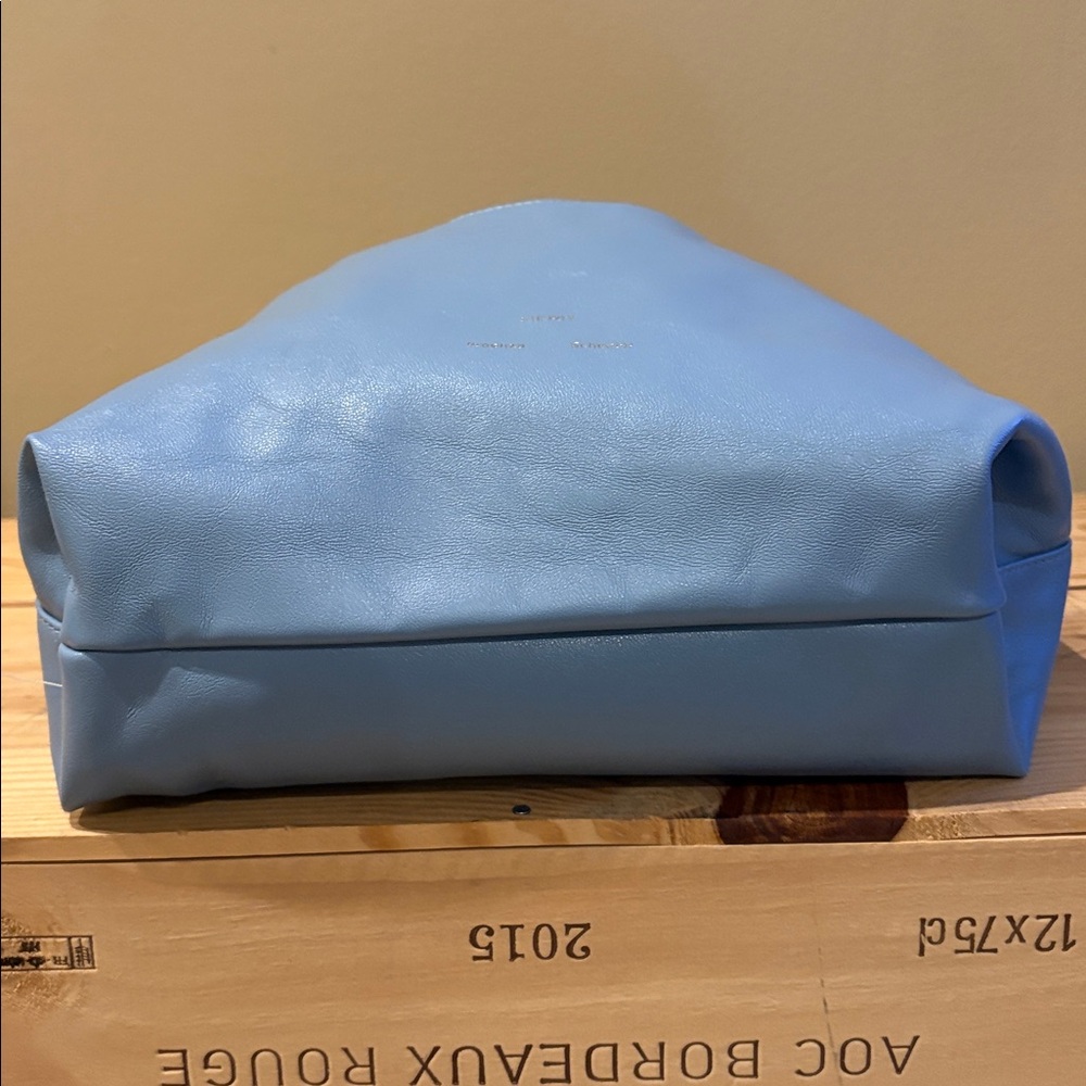 Merit x Proenza Schouler Reversible Vegan Knot Tie Clutch Black Light Blue - Picture 10 of 10